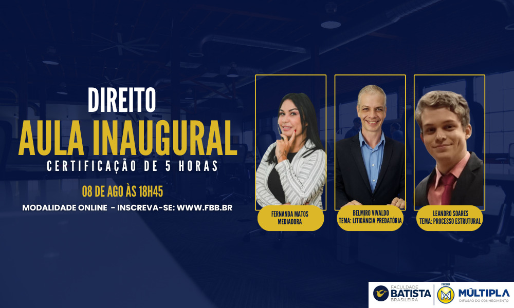 AULA INAUGURAL – DIREITO