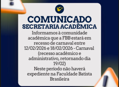 COMUNICADO DA SECRETARIA ACADÊMICA