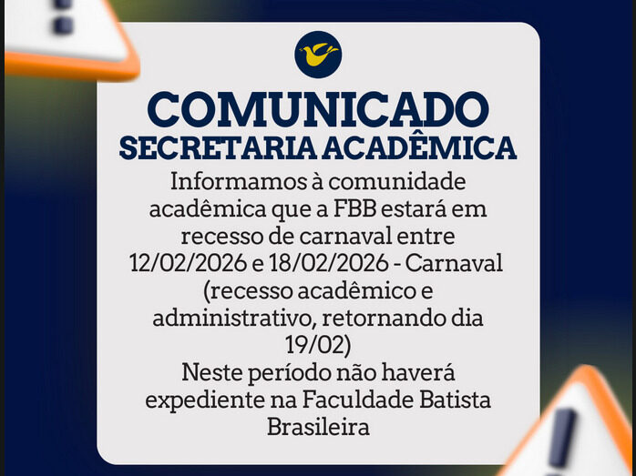 COMUNICADO DA SECRETARIA ACADÊMICA